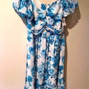 Pretfy! Pretty blue floral dress!!
Brand new with original tag.